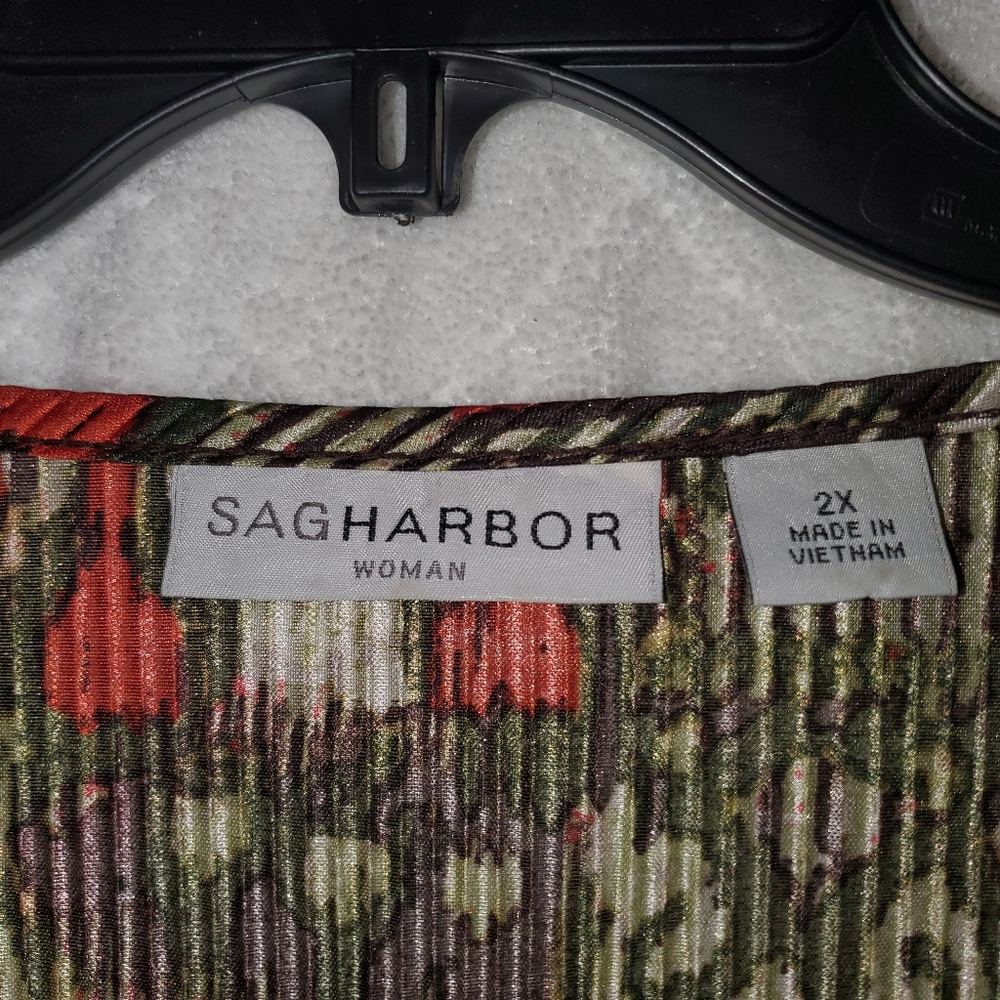 2X Sag Harbor short sleeve Pullover top - Like new - Picture 4 of 6